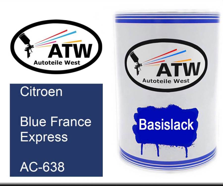 Citroen, Blue France Express, AC-638: 500ml Lackdose, von ATW Autoteile West.